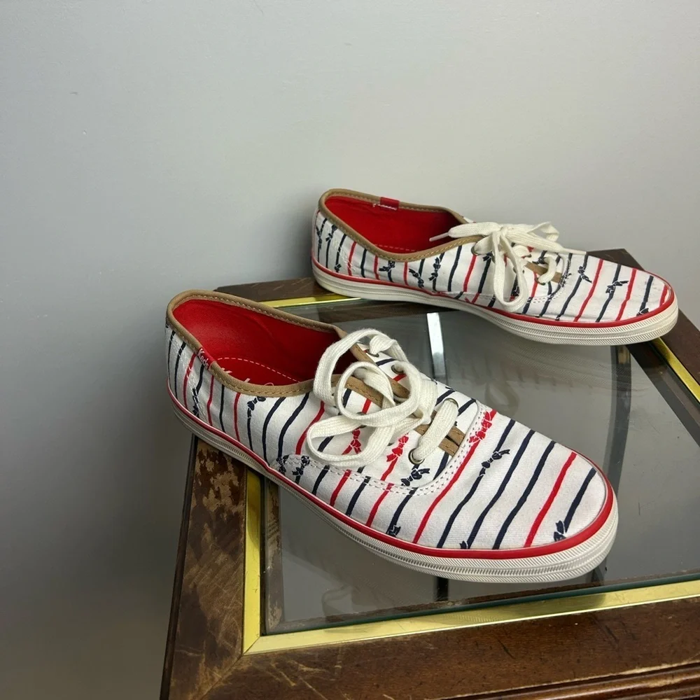 Keds X Taylor Swift TS Bow Striped Sneakers Womens Sz 9.5 Engagement Dress vibes